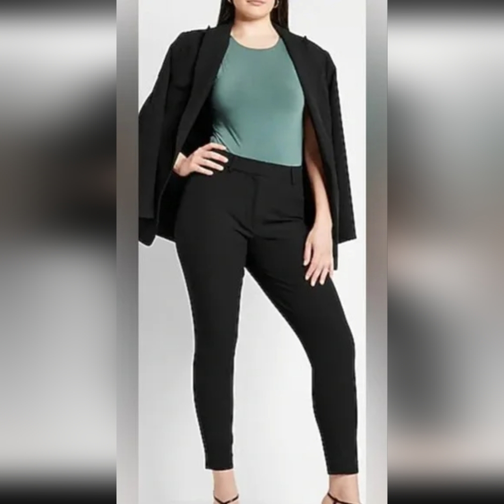 NWT Express Curvy Black Twill High Rise Skinny Trousers Size 0 Curvy